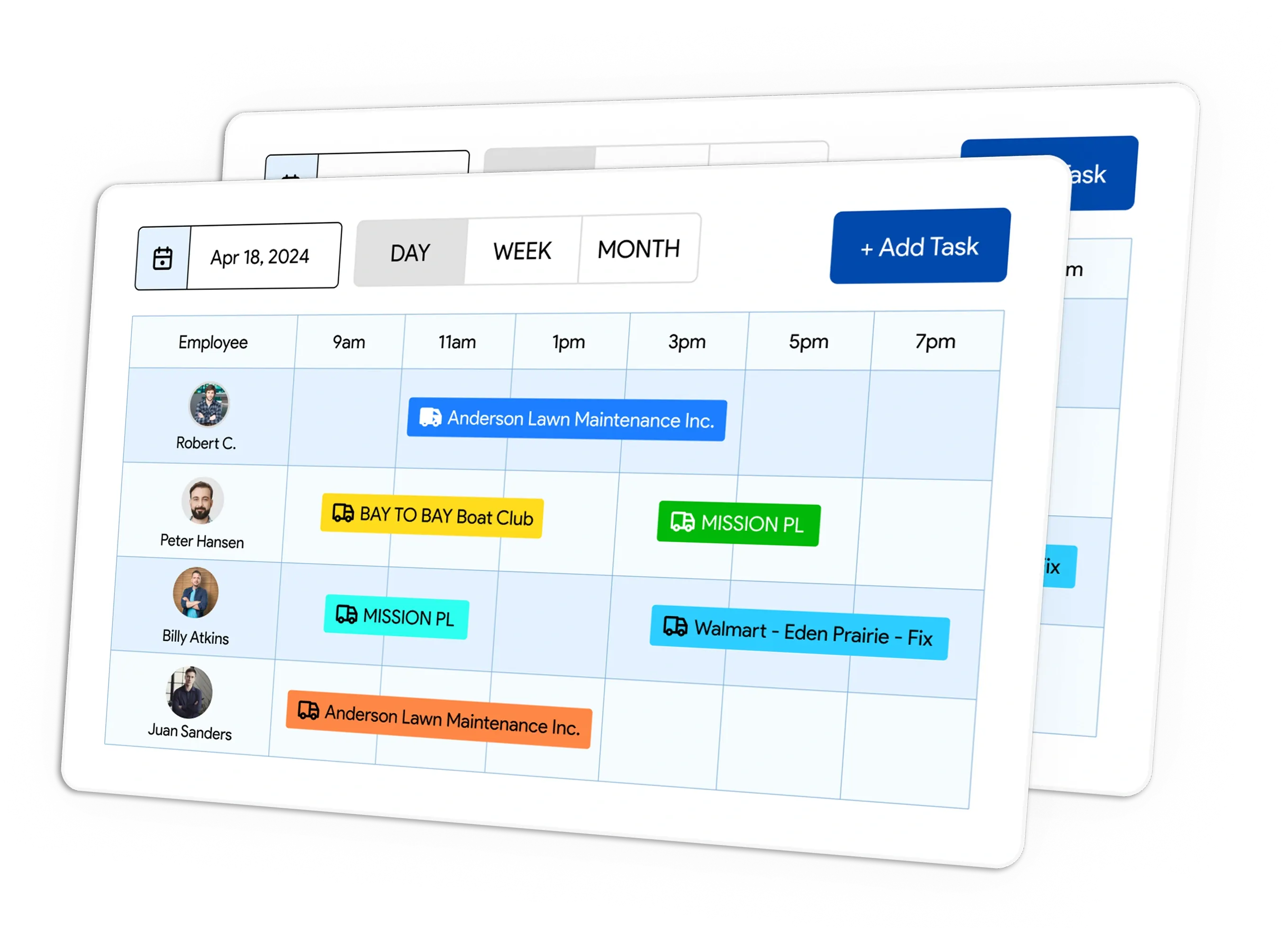 IndusTrack dispatch board for commercial HVAC contractors